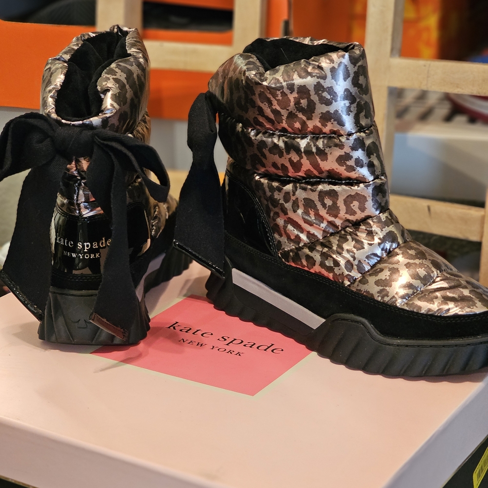 Kate Spade Metallic Leopard Print Boots